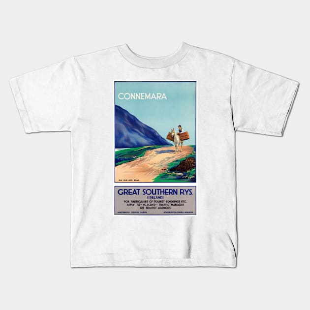 Vintage Travel Poster Ireland Connemara Kids T-Shirt by vintagetreasure